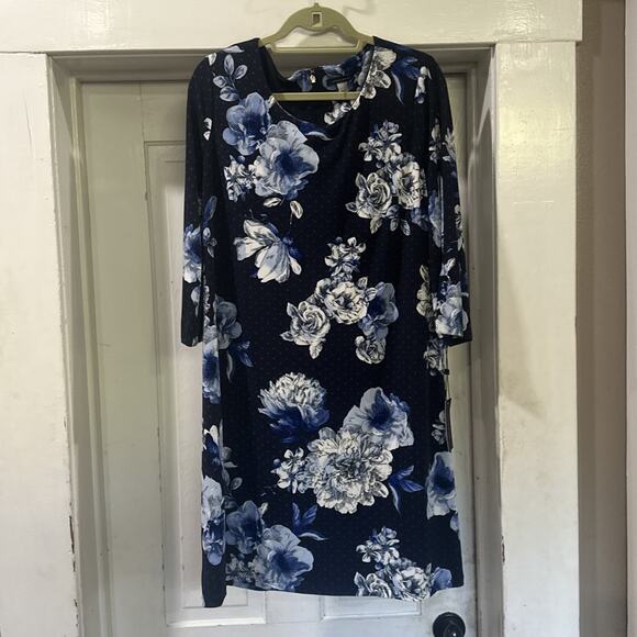 Tommy Hilfiger Women’s Blue Floral Shift Dress Sz 16 NWT - Picture 6 of 8